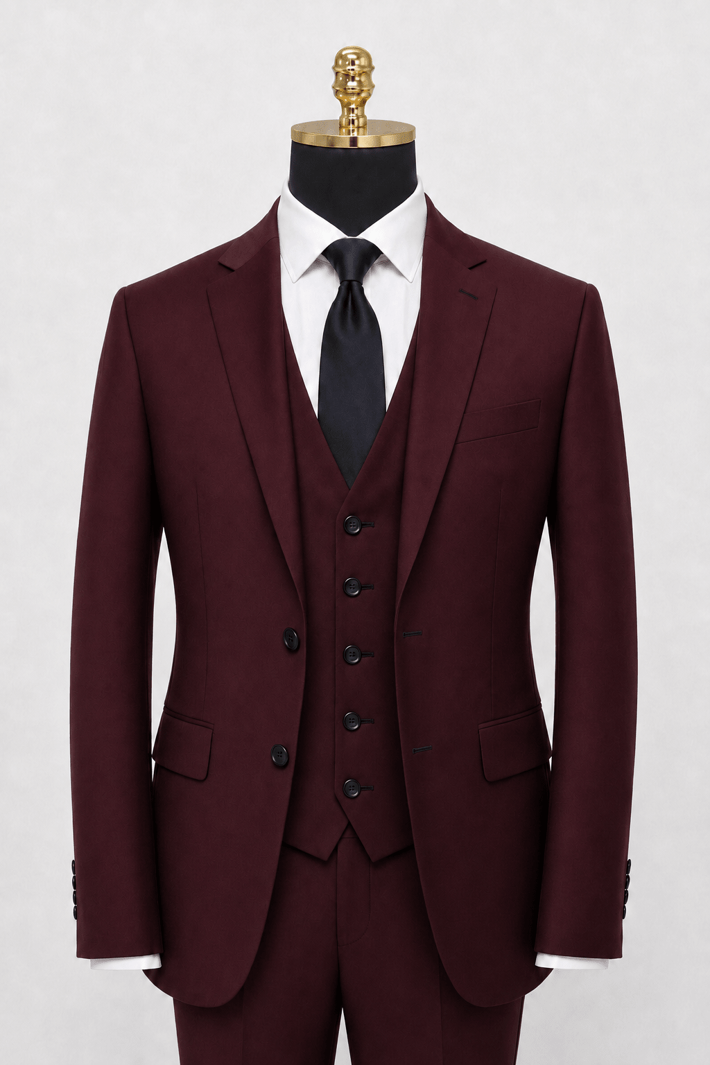 Men's Burgundy modern fit Ferera suit vest