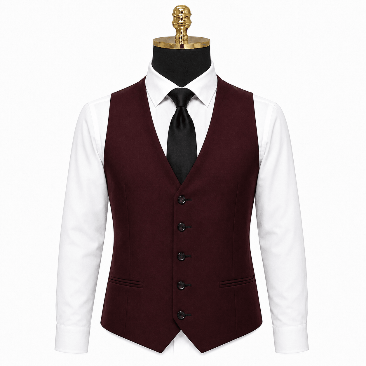 Ferera Collection Men's Burgundy Modern Fit Suit Vest - Upscale Men's Fashion