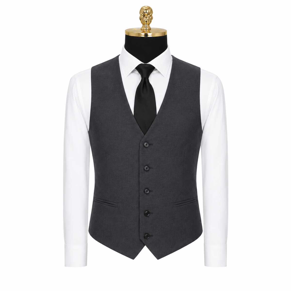 Ferera Collection – Modern Fit Dark Grey Vest - Upscale Men's Fashion