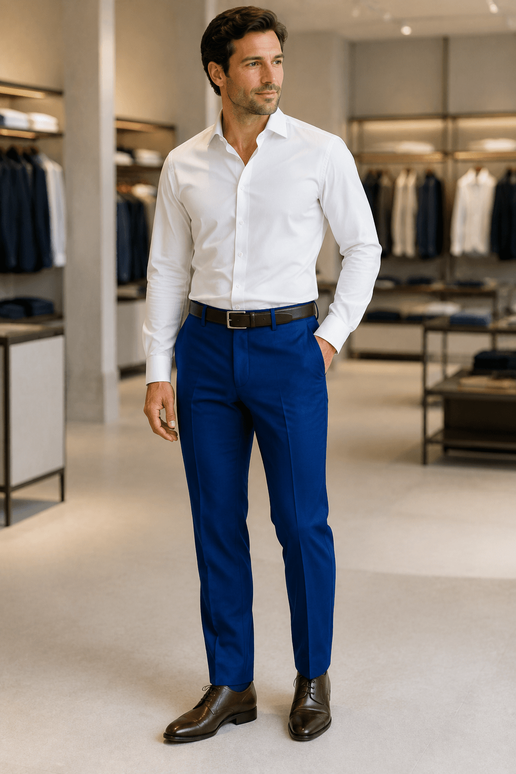 Ferera Collection Men's French Blue Modern Fit Suit Pants - Upscale Men's Fashion
