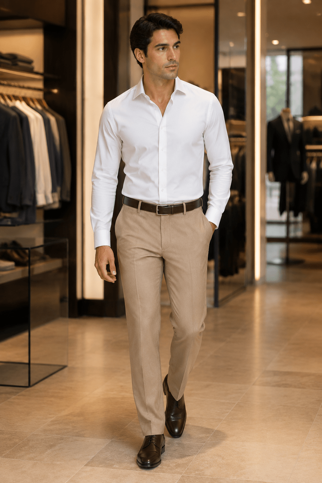 Ferera Collection Men's Tan Modern Fit Suit Pants - Upscale Men's Fashion