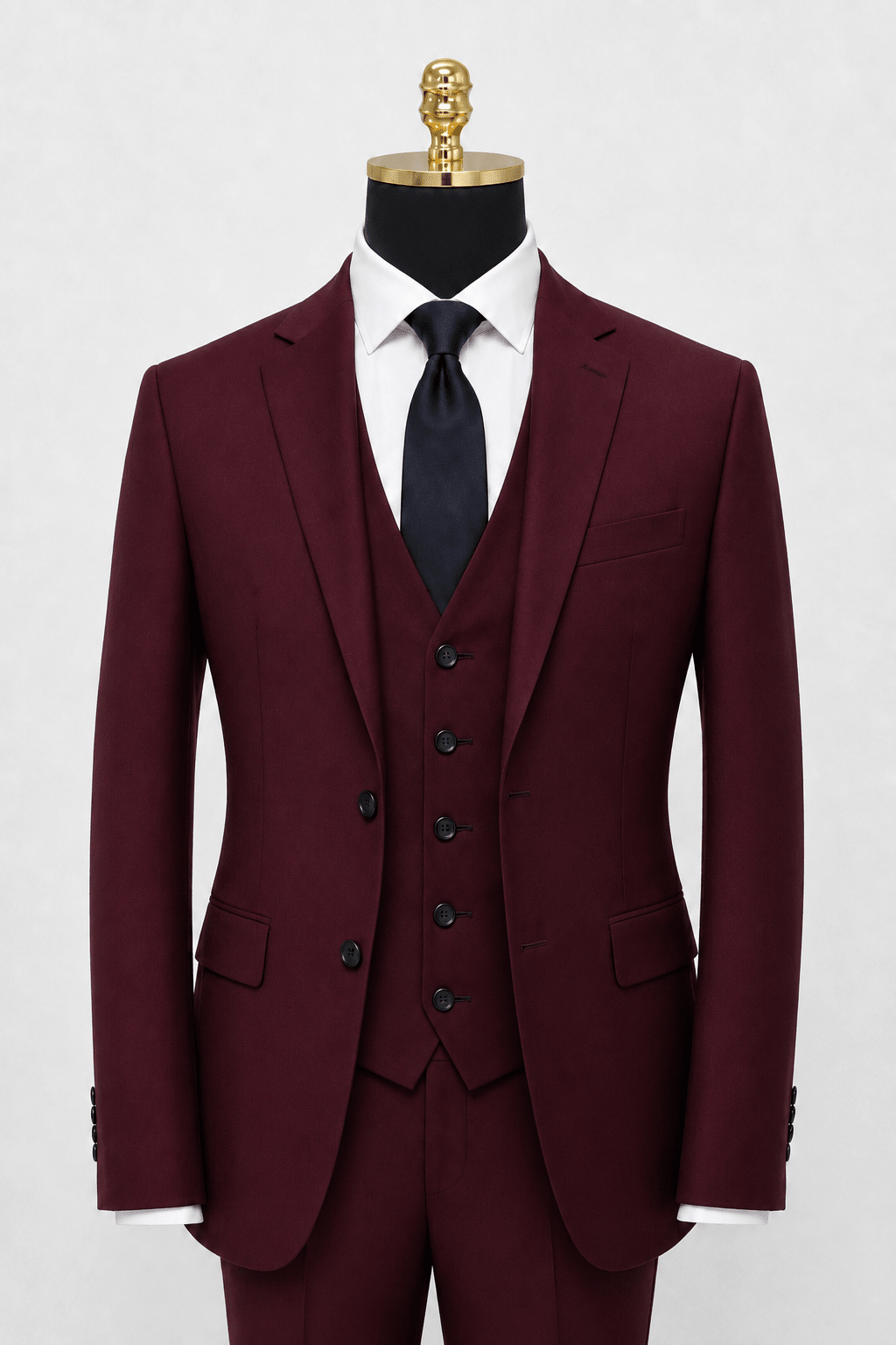 Men's Burgundy slim fit Ferera suit vest