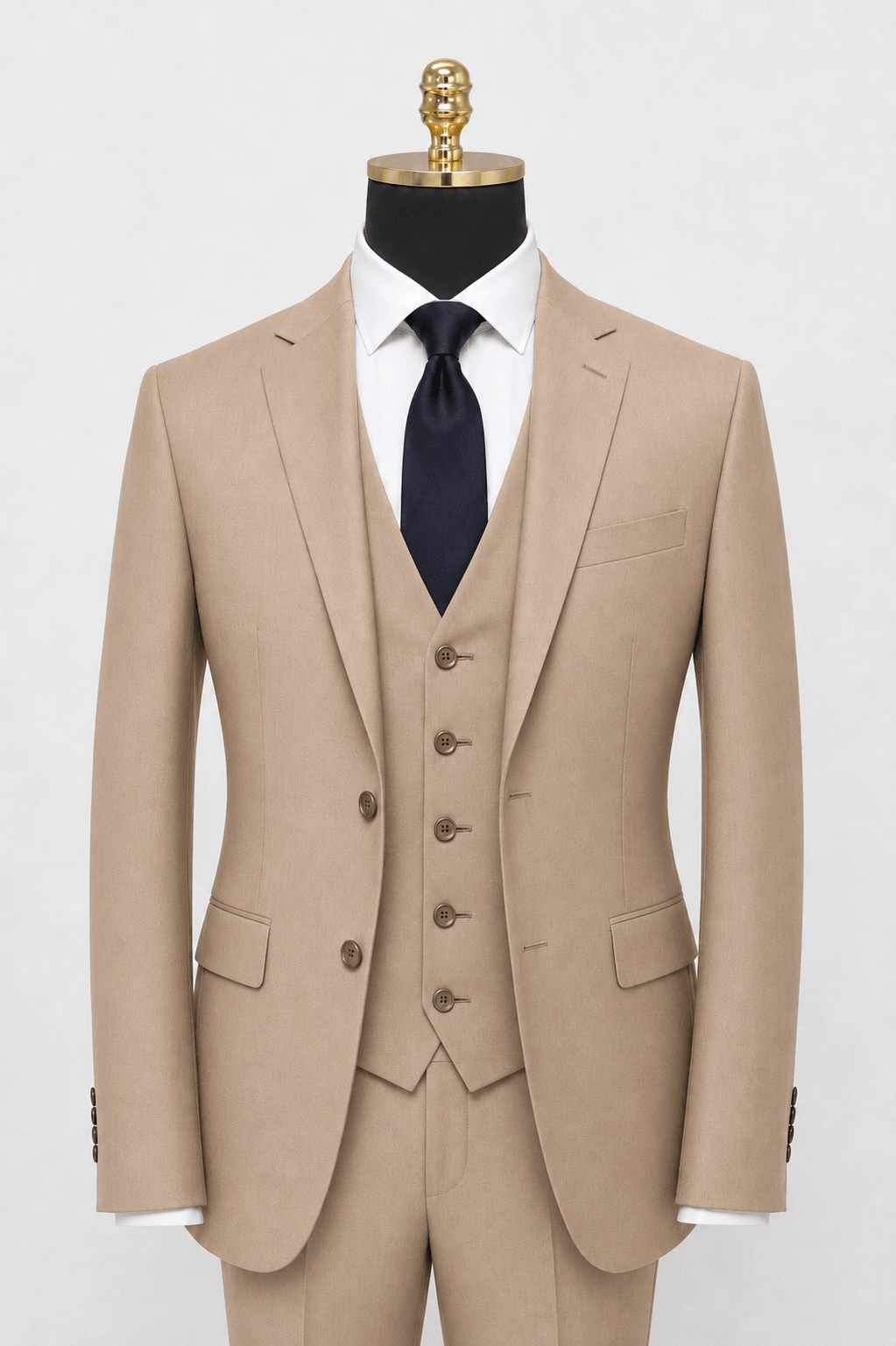Men's Tan slim fit Ferera suit vest