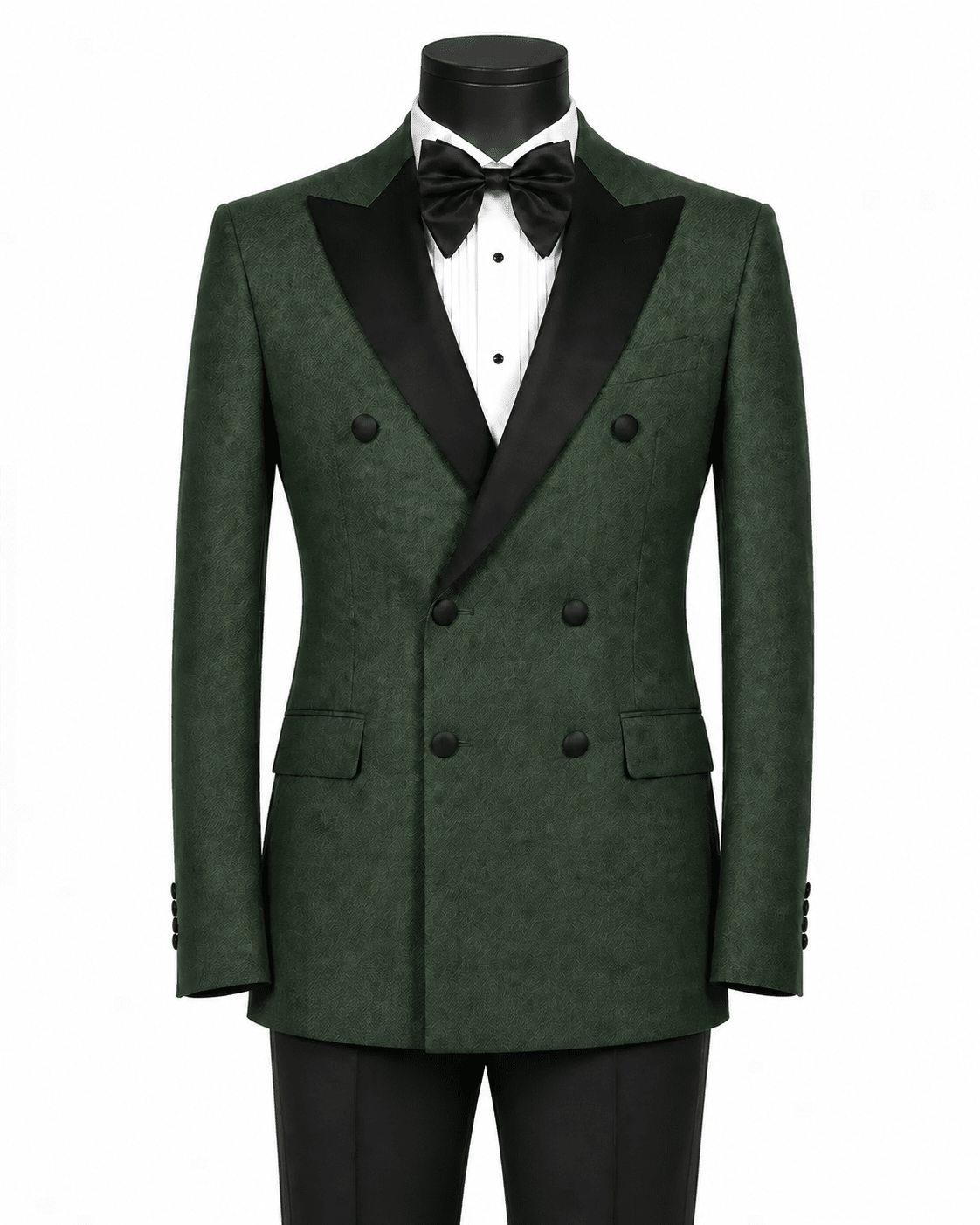 Men's Hunter Green Modern Fit Double-Breasted 2-Piece Tuxedo – Castello Collection - Upscale Men's Fashion