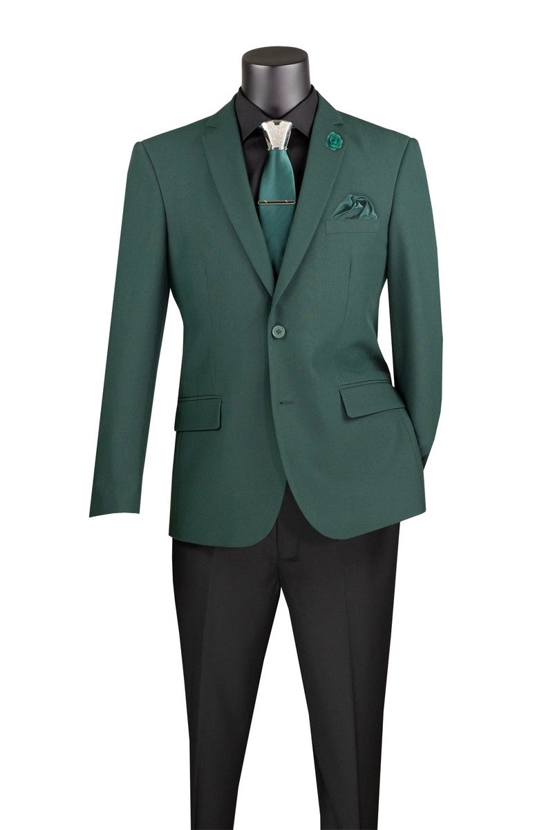 Hunter Green Slim Fit Blazer – Single-Breasted 2-Button Jacket for Formal & Casual Wear