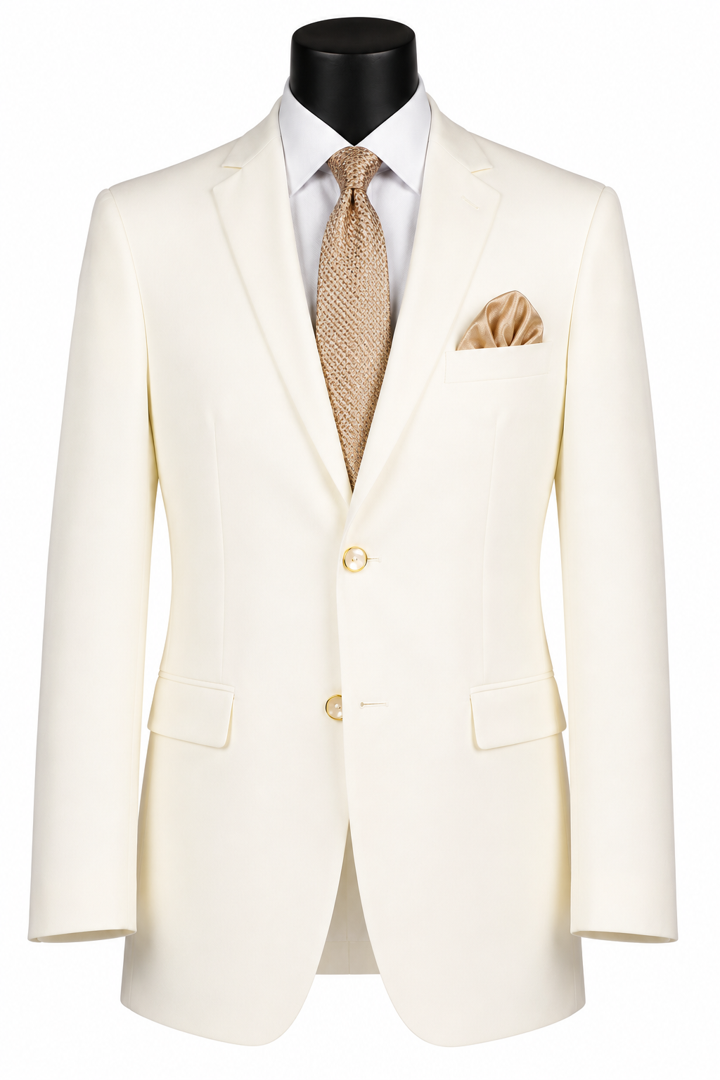 Men’s Ivory Regular Fit Blazer – Timeless Single-Breasted Design