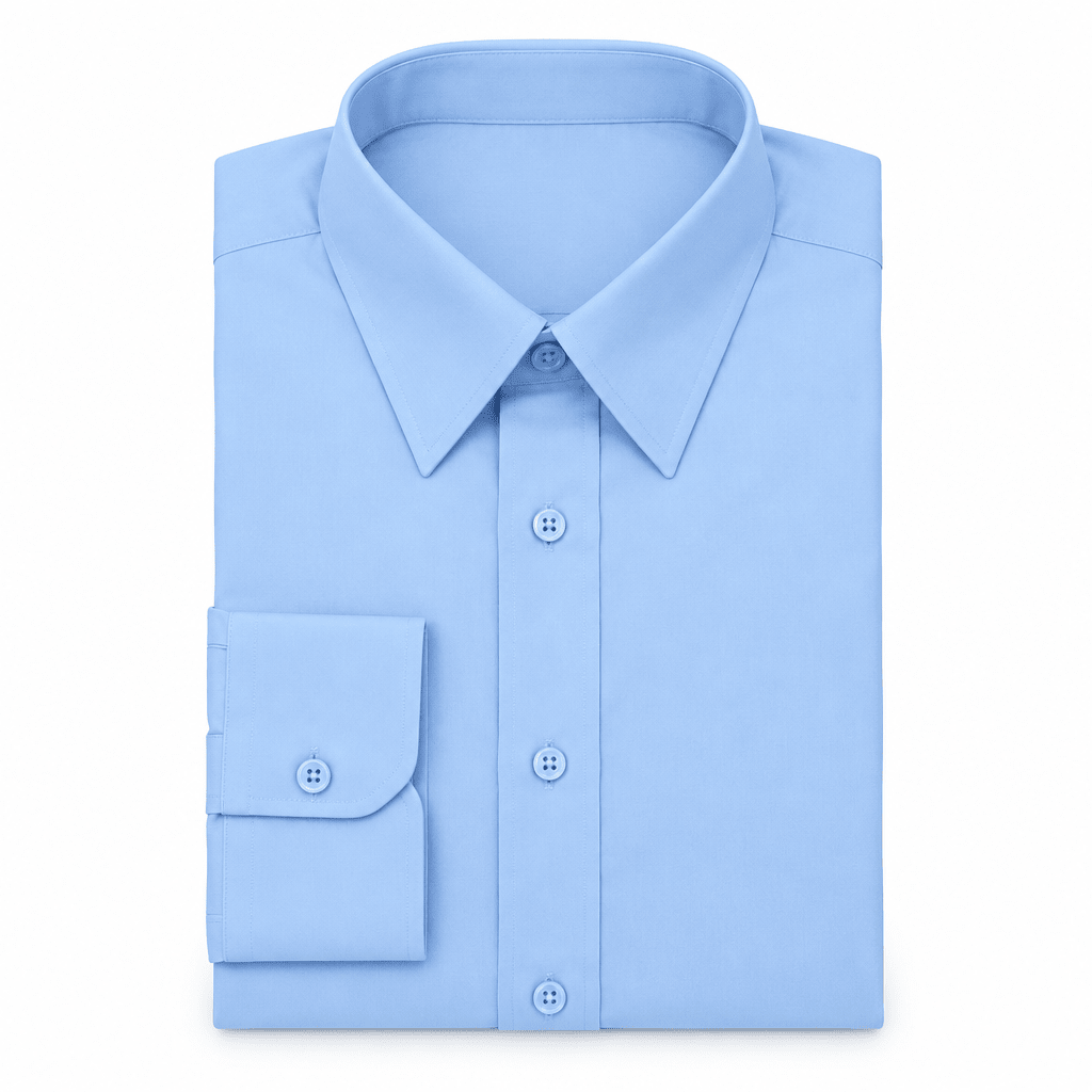 Men's Basic Dress Shirt with Convertible Cuff -Color Light Blue - Upscale Men's Fashion
