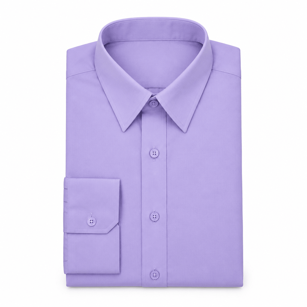 Men's Basic Dress Shirt with Convertible Cuff -Color Lilac - Upscale Men's Fashion