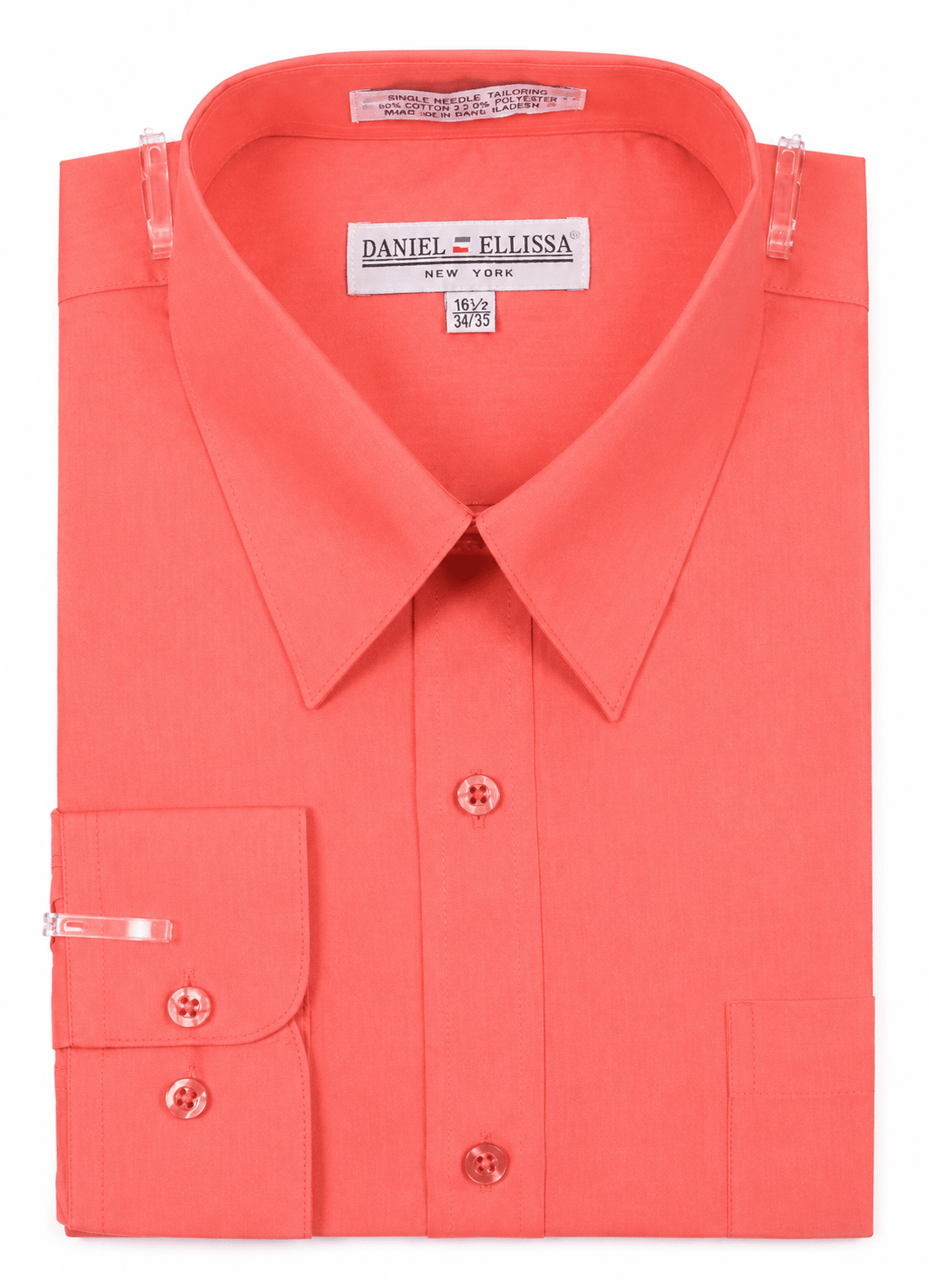 Men's Slim Fit Dress Shirt Color Coral - Upscale Men's Fashion