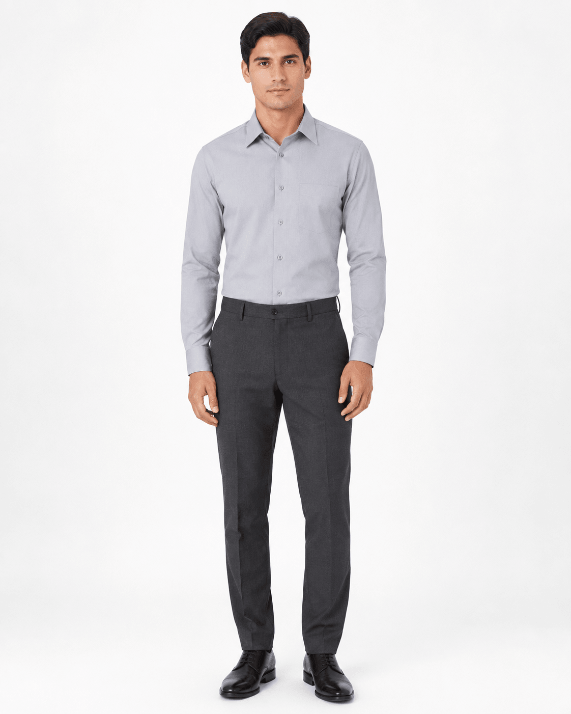 Men's Slim Fit Dress Shirt Color Gray - Upscale Men's Fashion