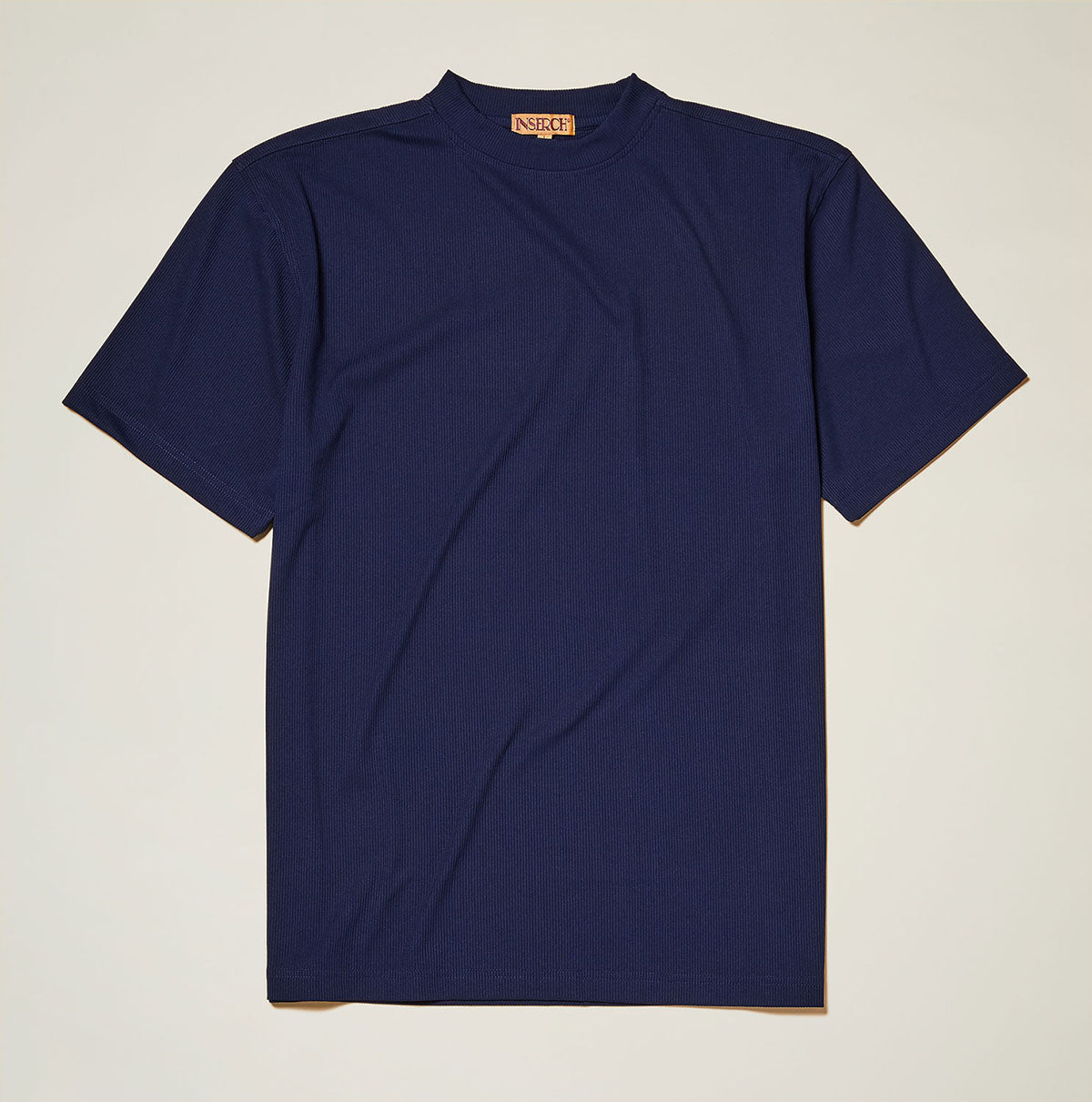 Navy Blue Ribbed Regular Fit Crew Neck T-Shirt - Upscale Men's Fashion