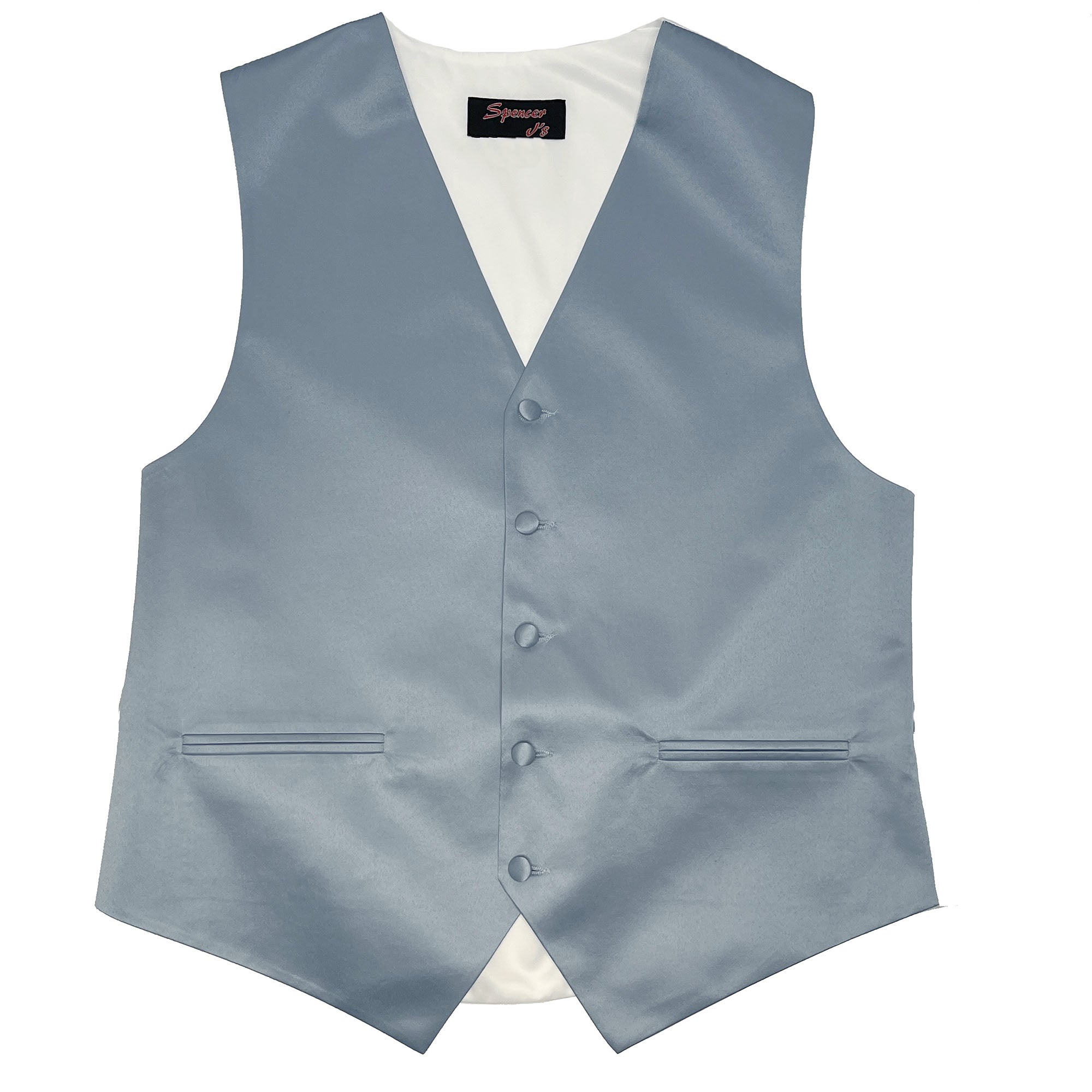 Men’s Steel Blue Satin Vest - Upscale Men's Fashion