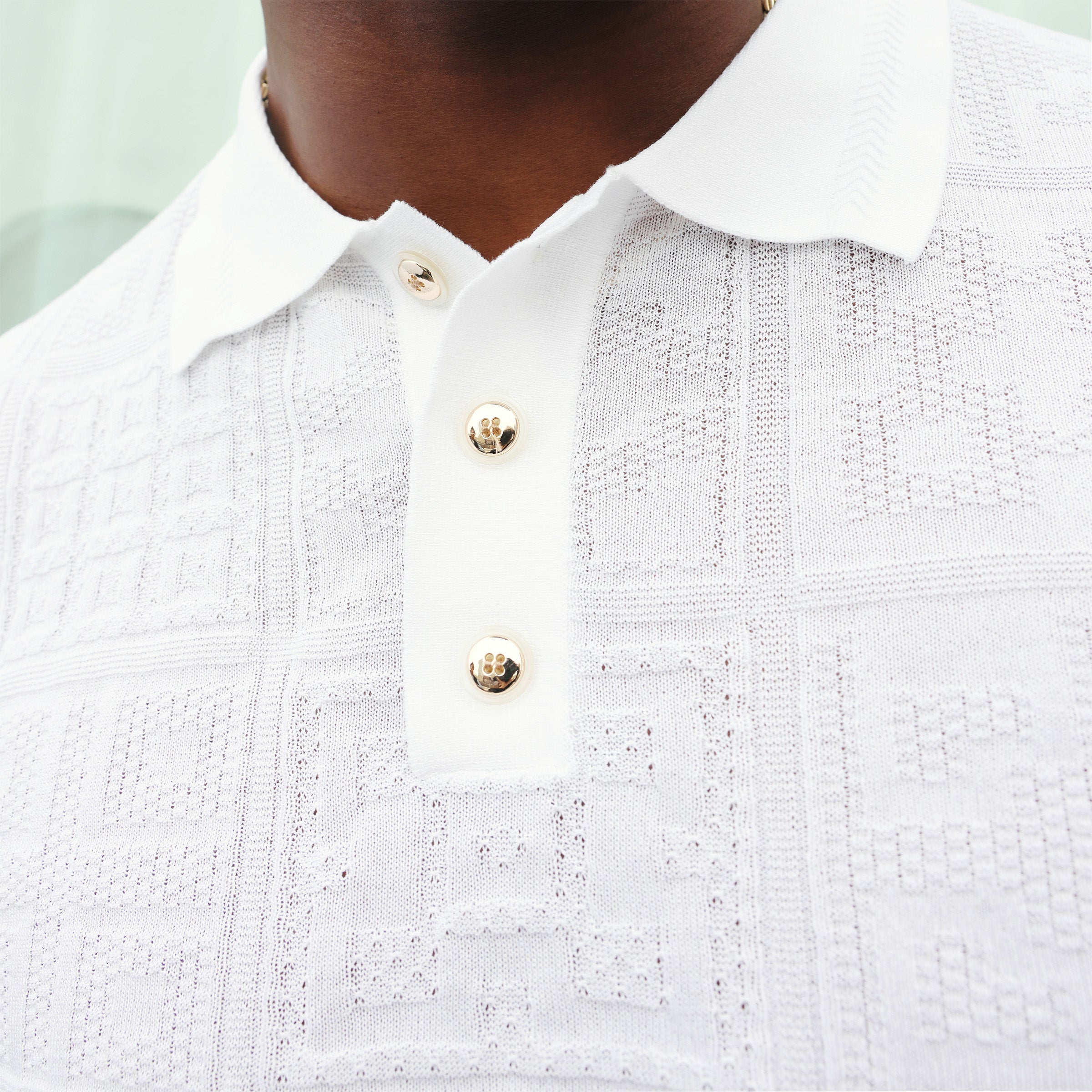 White Regular Fit Short Sleeve Knit Polo - view 3