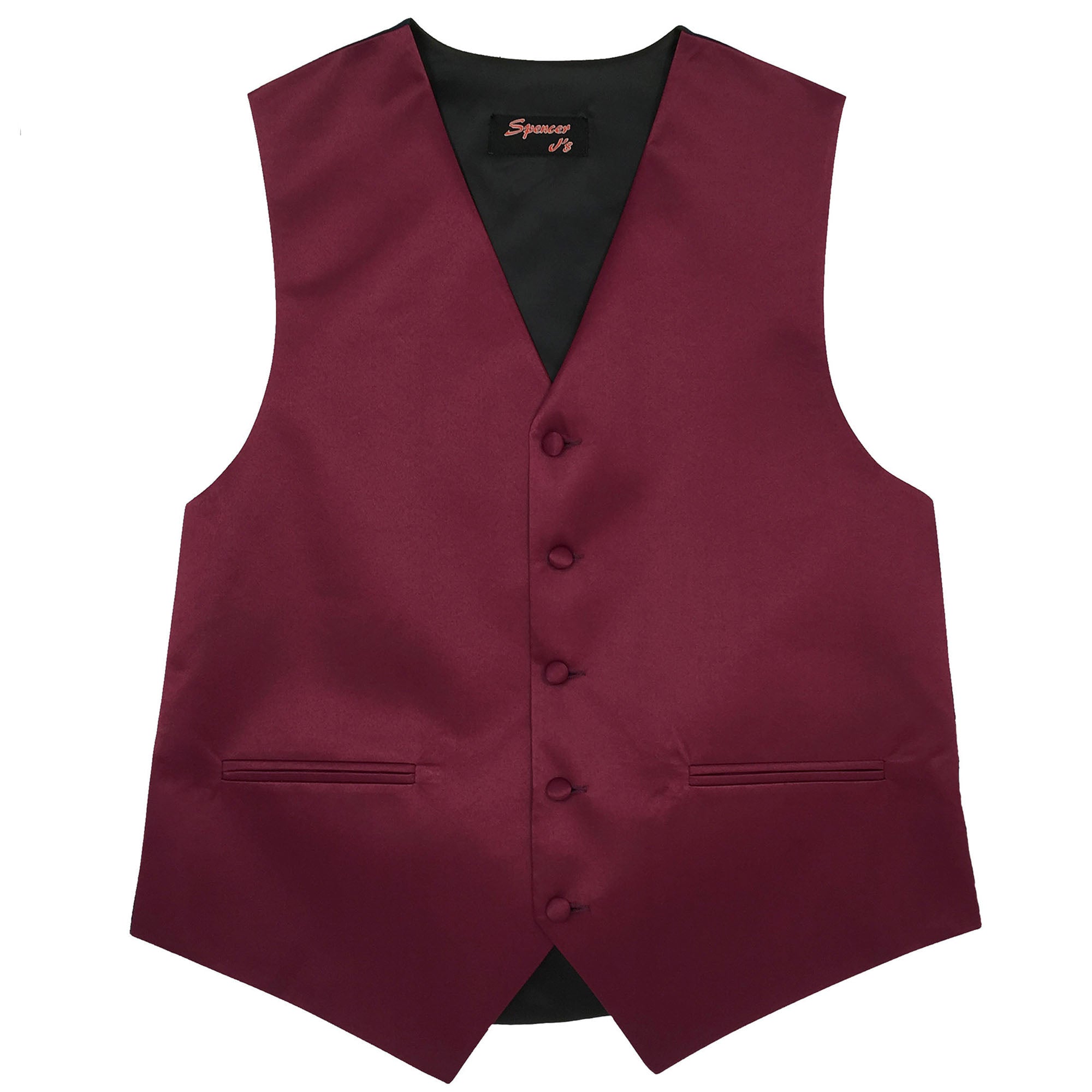 Men’s Wine Satin Vest - Upscale Men's Fashion