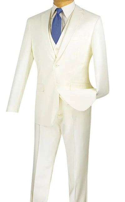 Metropolitan Collection – Ivory Slim Fit 3-Piece Suit