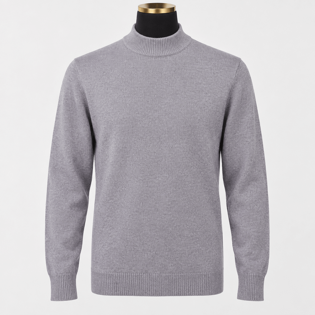 Mock Neck Sweater Color Grey - Upscale Men's Fashion
