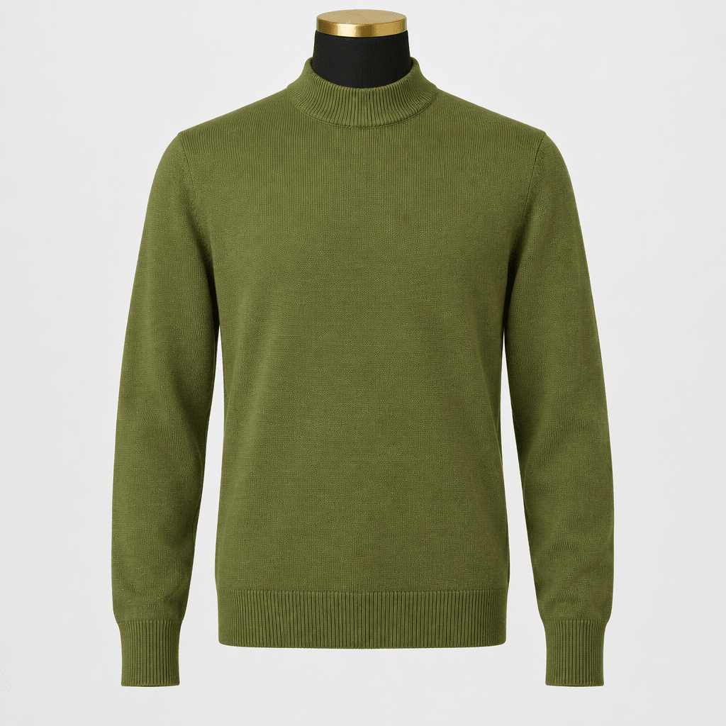 Mock Neck Sweater Color Olive - Upscale Men's Fashion