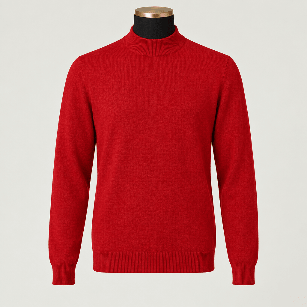 Mock Neck Sweater Color Red - Upscale Men's Fashion