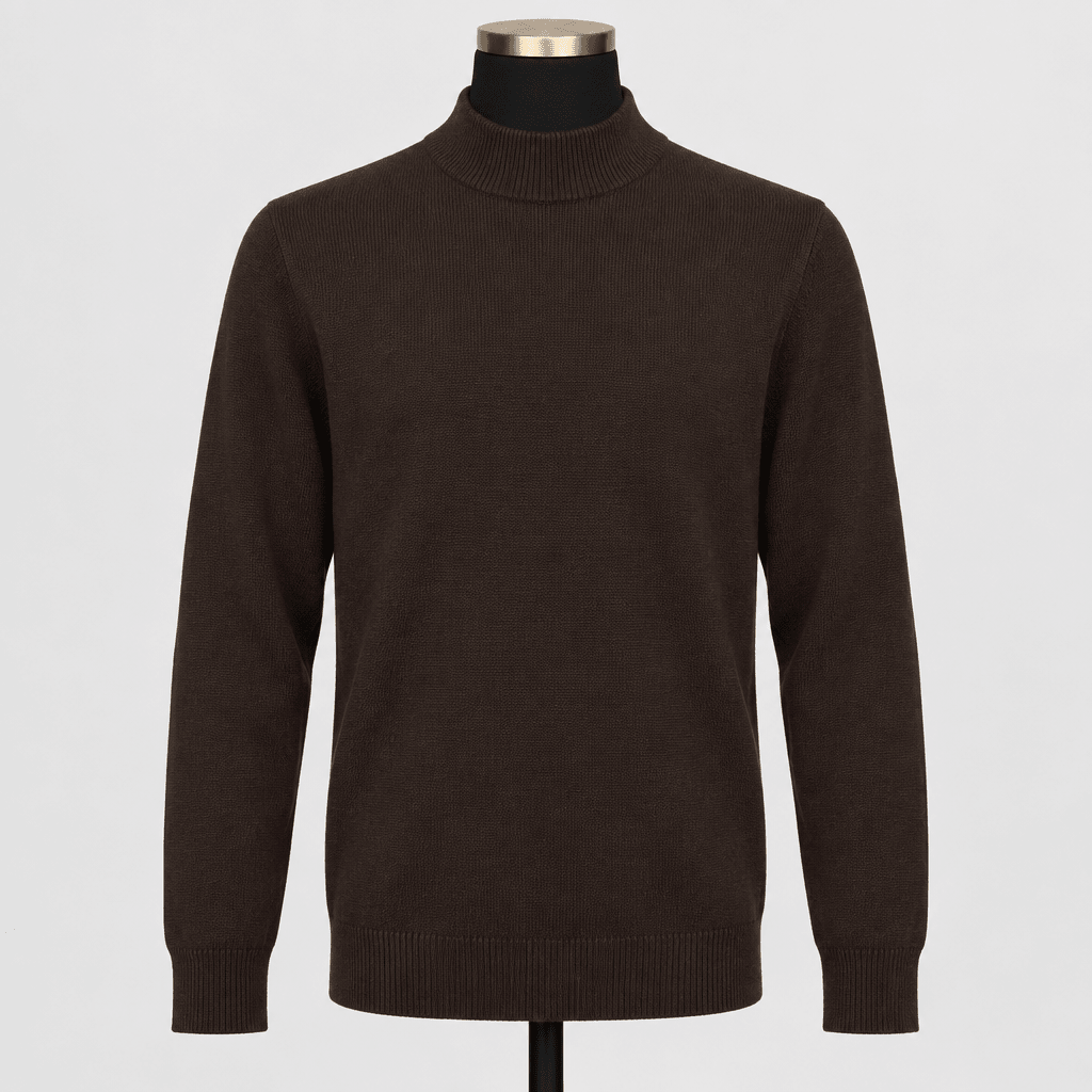 Mock Neck Sweater Color Brown - Upscale Men's Fashion
