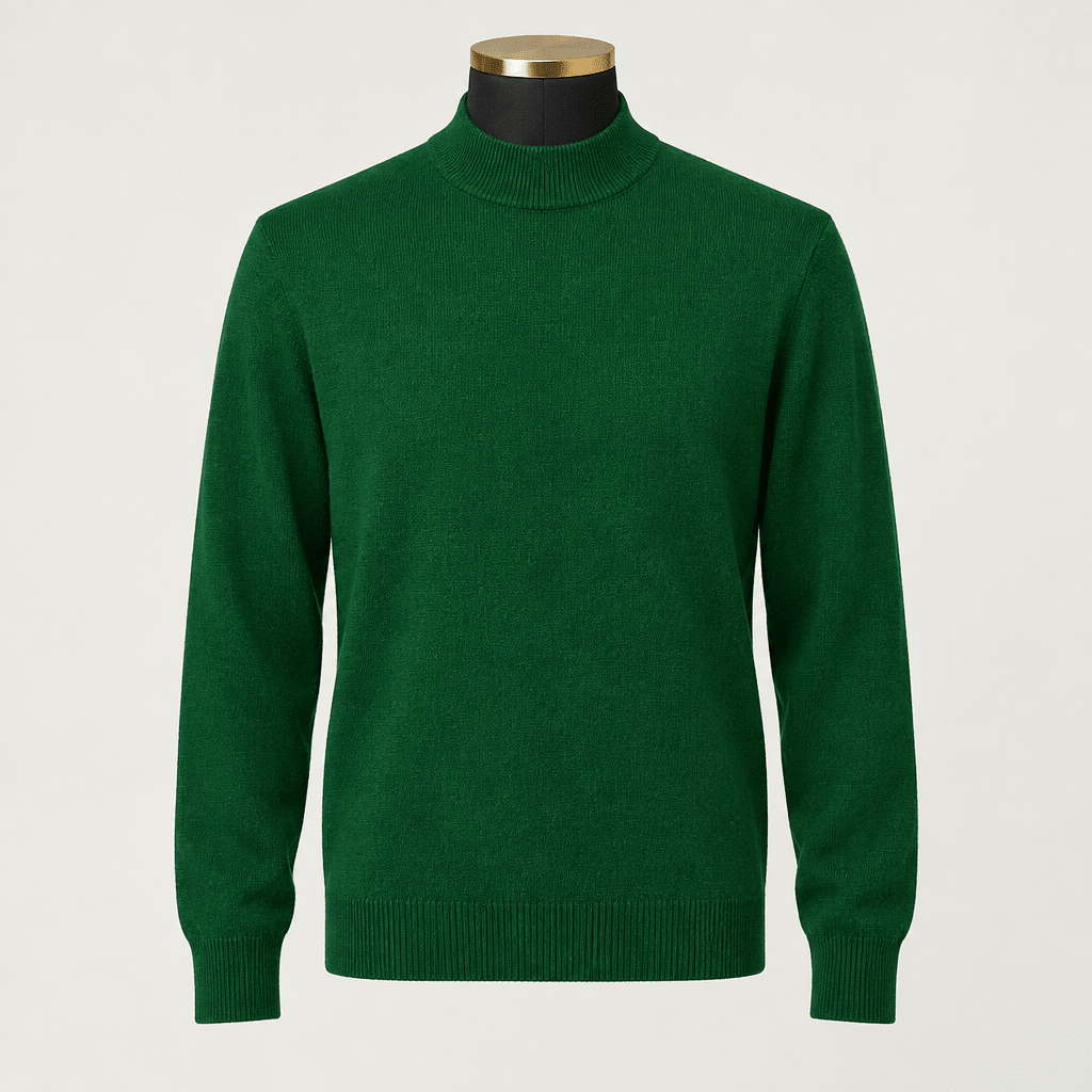 Mock Neck Sweater color Green Sapphire - Upscale Men's Fashion