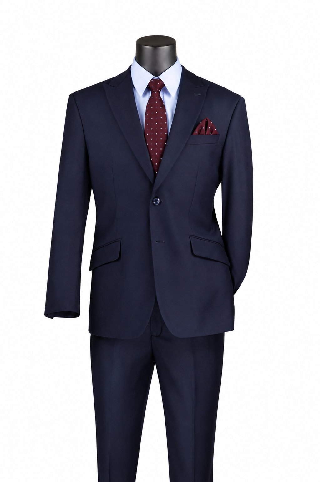 Navy Modern Fit 2 Piece Suit with Peak Lapel – Imperio Collection