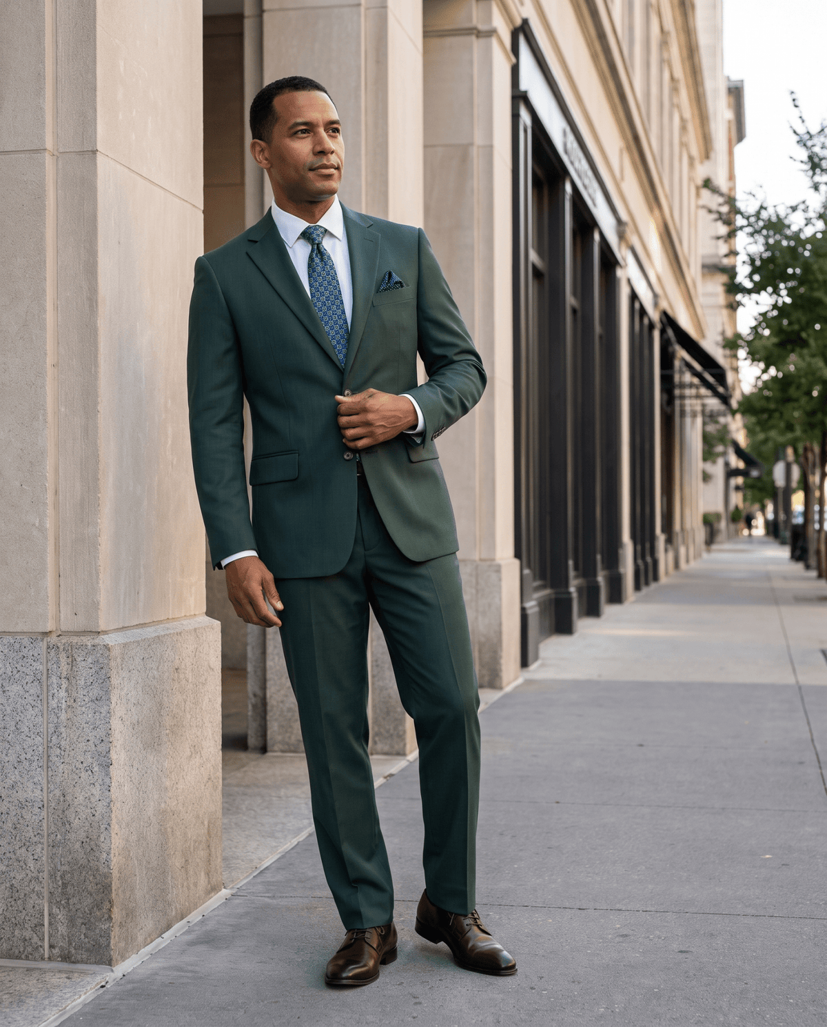 Men’s Hunter Green Regular Executive Fit 2-Piece Suit – Ravello Collection - Upscale Men's Fashion