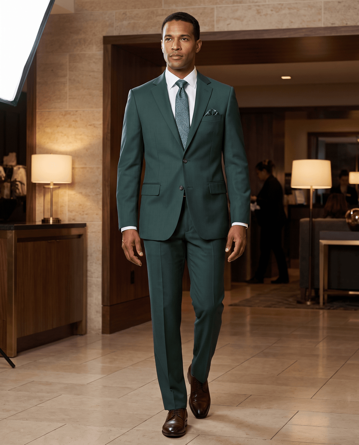 Men’s Hunter Green Regular Executive Fit 2-Piece Suit – Ravello Collection - Upscale Men's Fashion