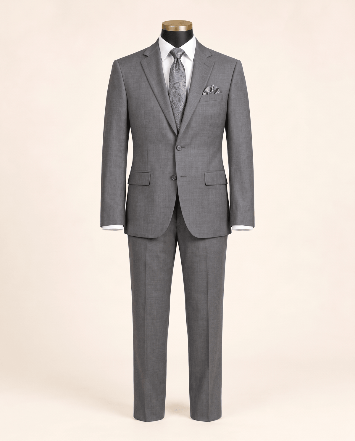 Men’s Medium Gray Regular Executive Fit 2-Piece Suit – Ravello Collection - Upscale Men's Fashion