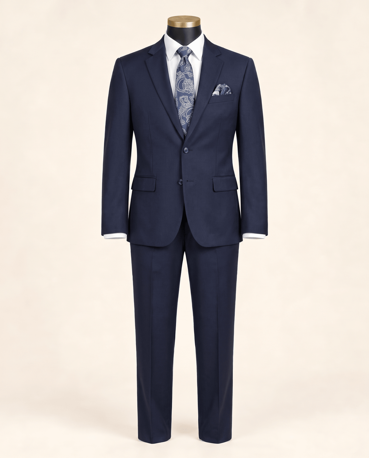 Men’s Navy Regular Executive Fit 2-Piece Suit – Ravello Collection - Upscale Men's Fashion