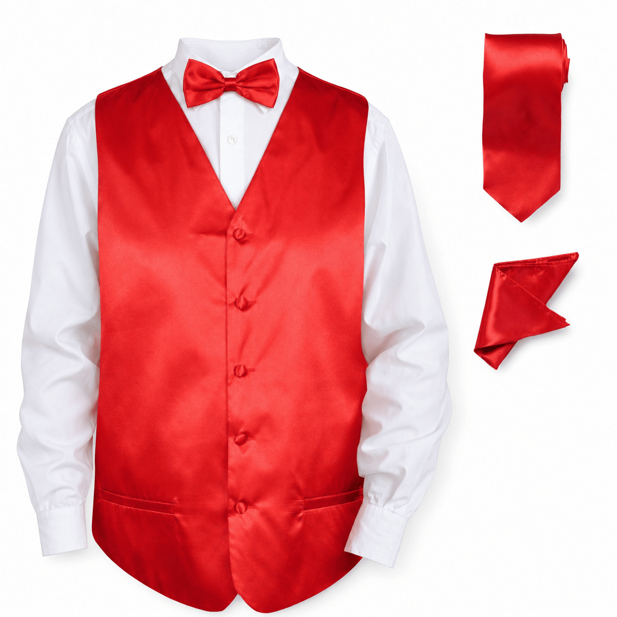 Red Tuxedo Vest Set - Upscale Men's Fashion