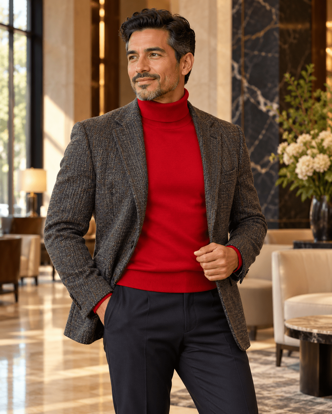 Men's Turtleneck Sweater Red | Upscale Men's Fashion