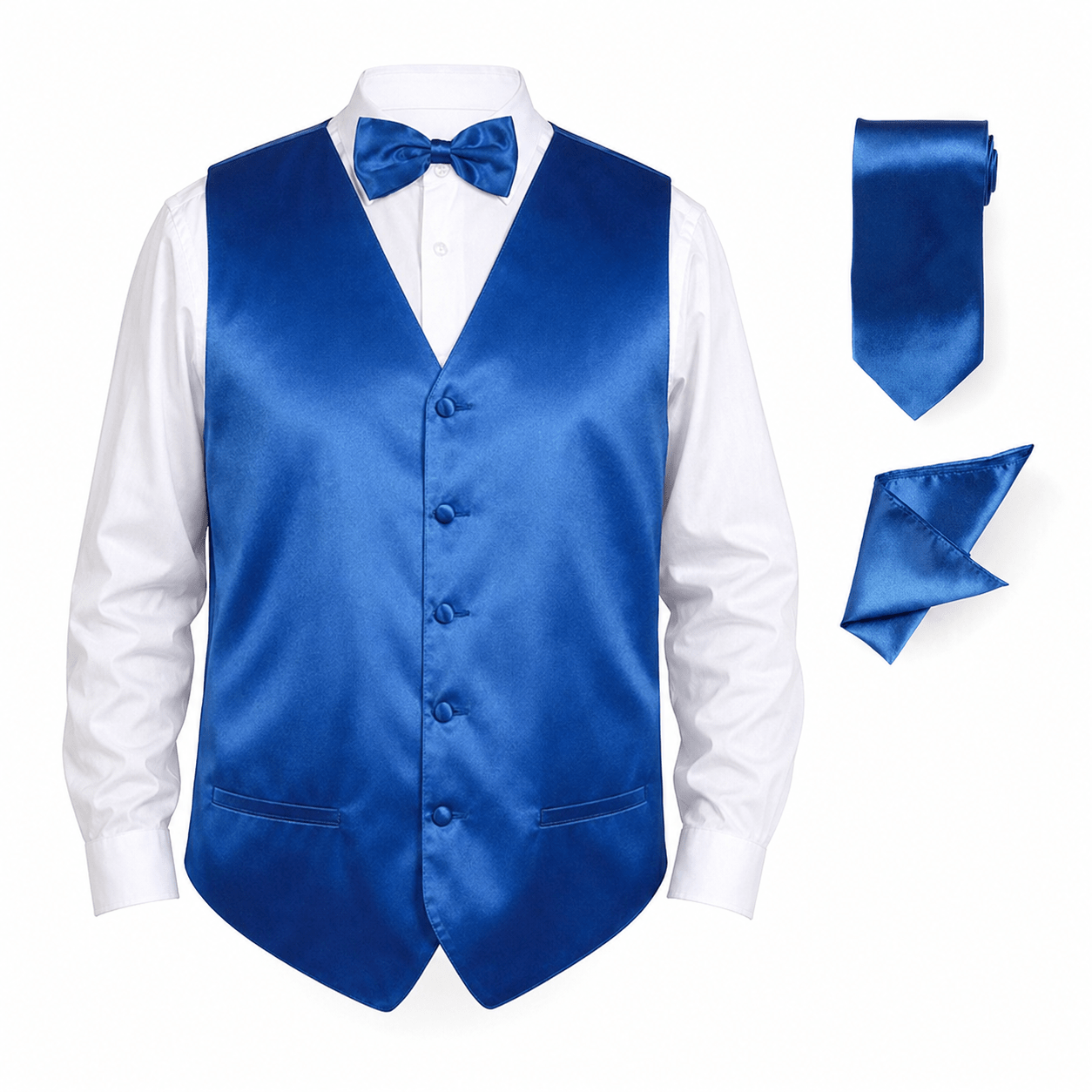 Royal Blue Tuxedo Vest Set - Upscale Men's Fashion