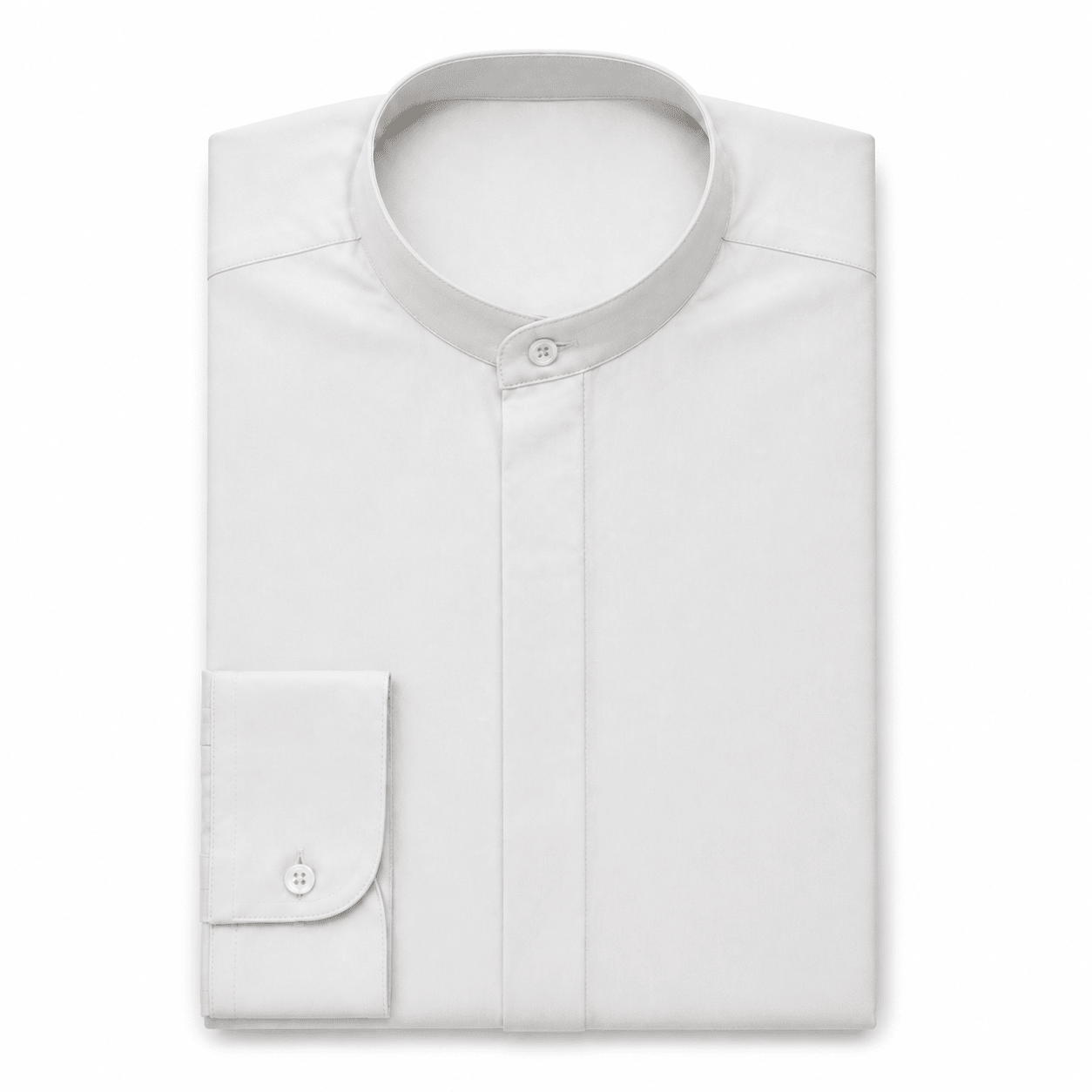 Banded Collar Dress Shirt ,Silver - Upscale Men's Fashion