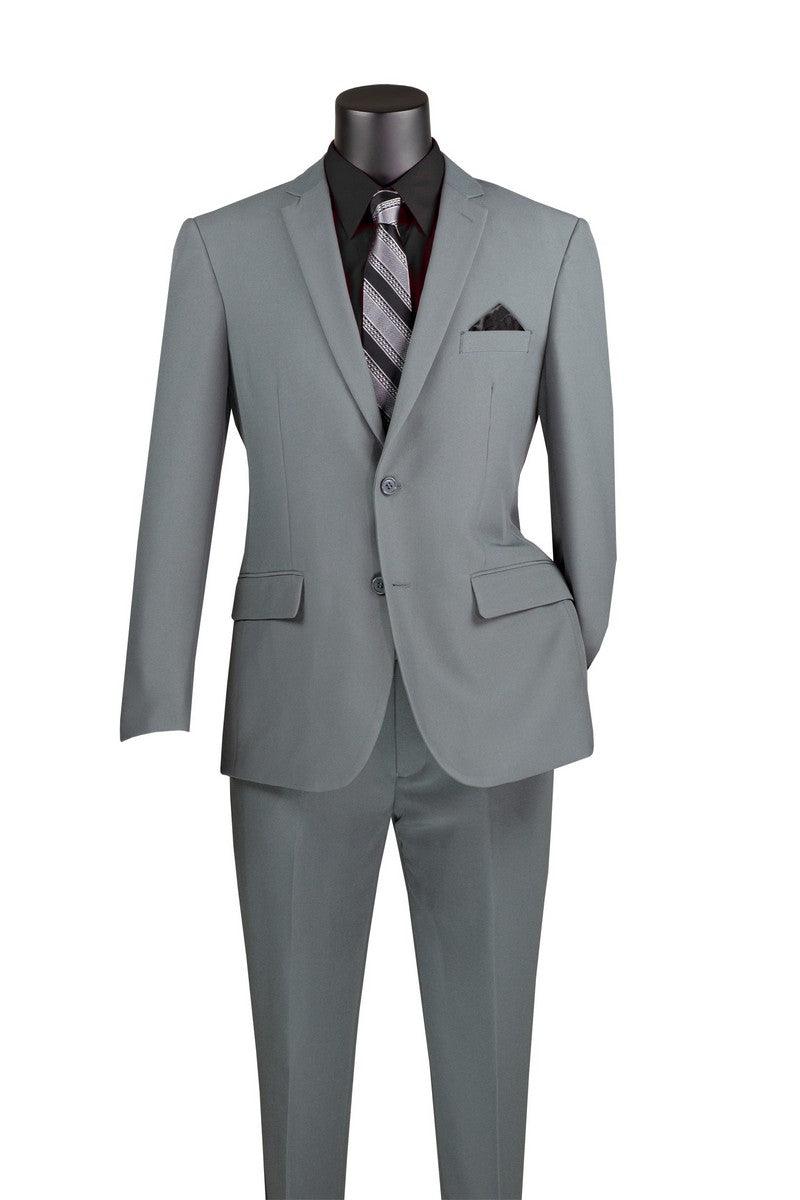 Suit - Slim Fit 2 Piece Suit Color Medium Grey