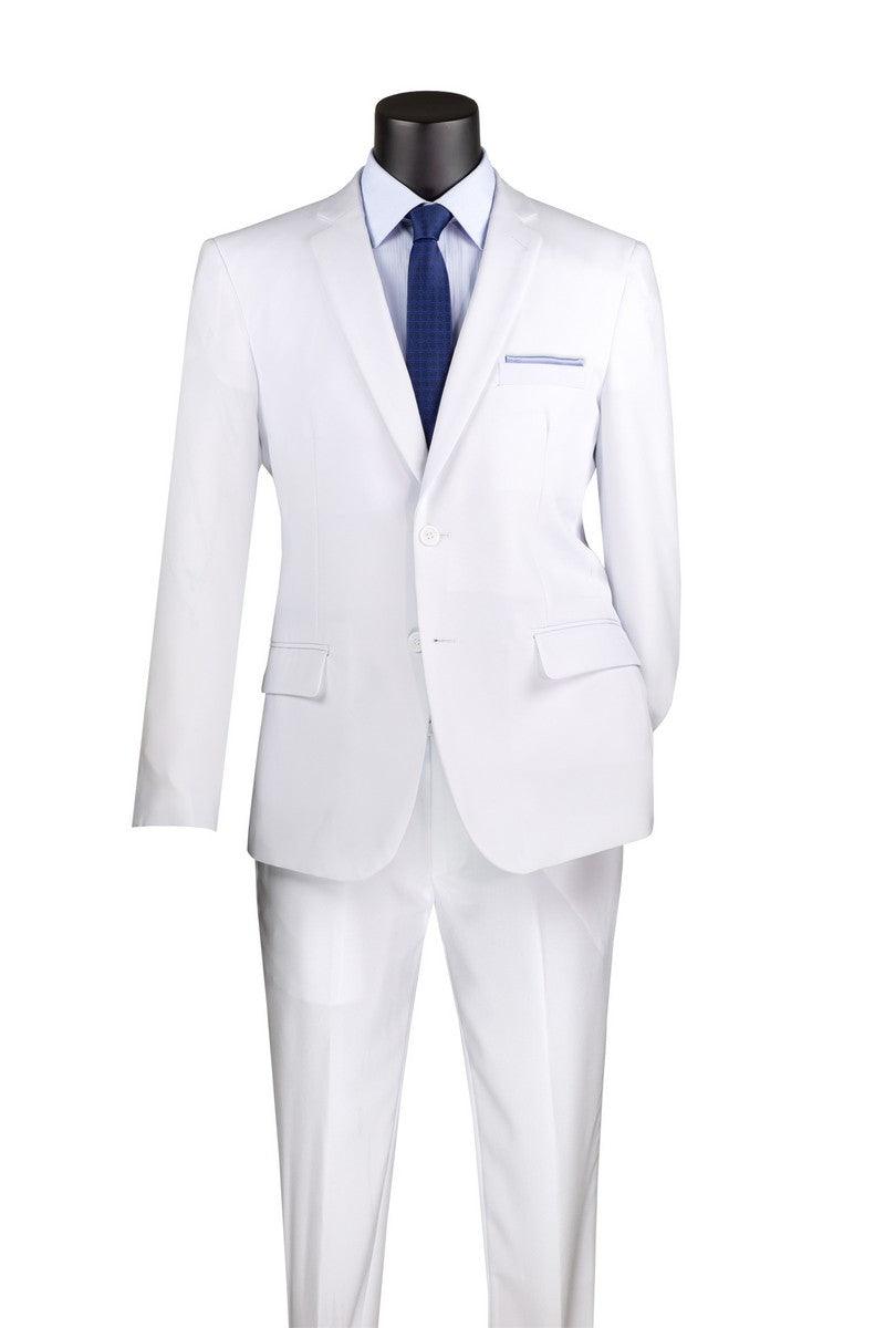 Slim Fit 2 Piece Suit, White – Upscale Men's Fashion