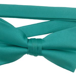 Men's Baja Blue solid satin pre-tied bow tie