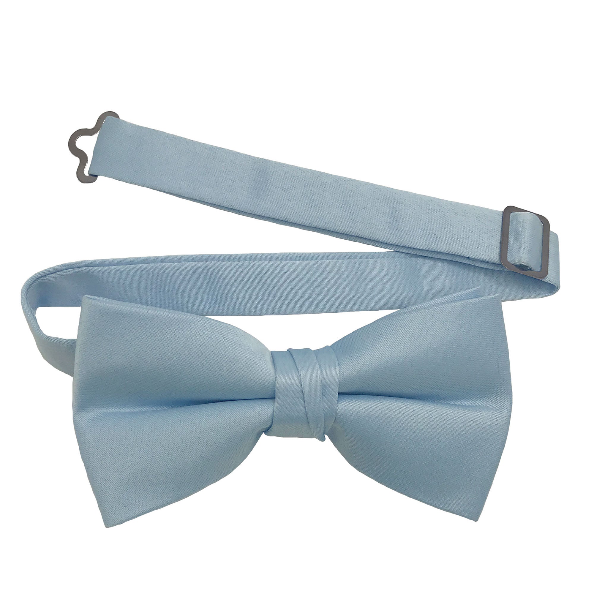 Men's Blue solid satin pre-tied bow tie
