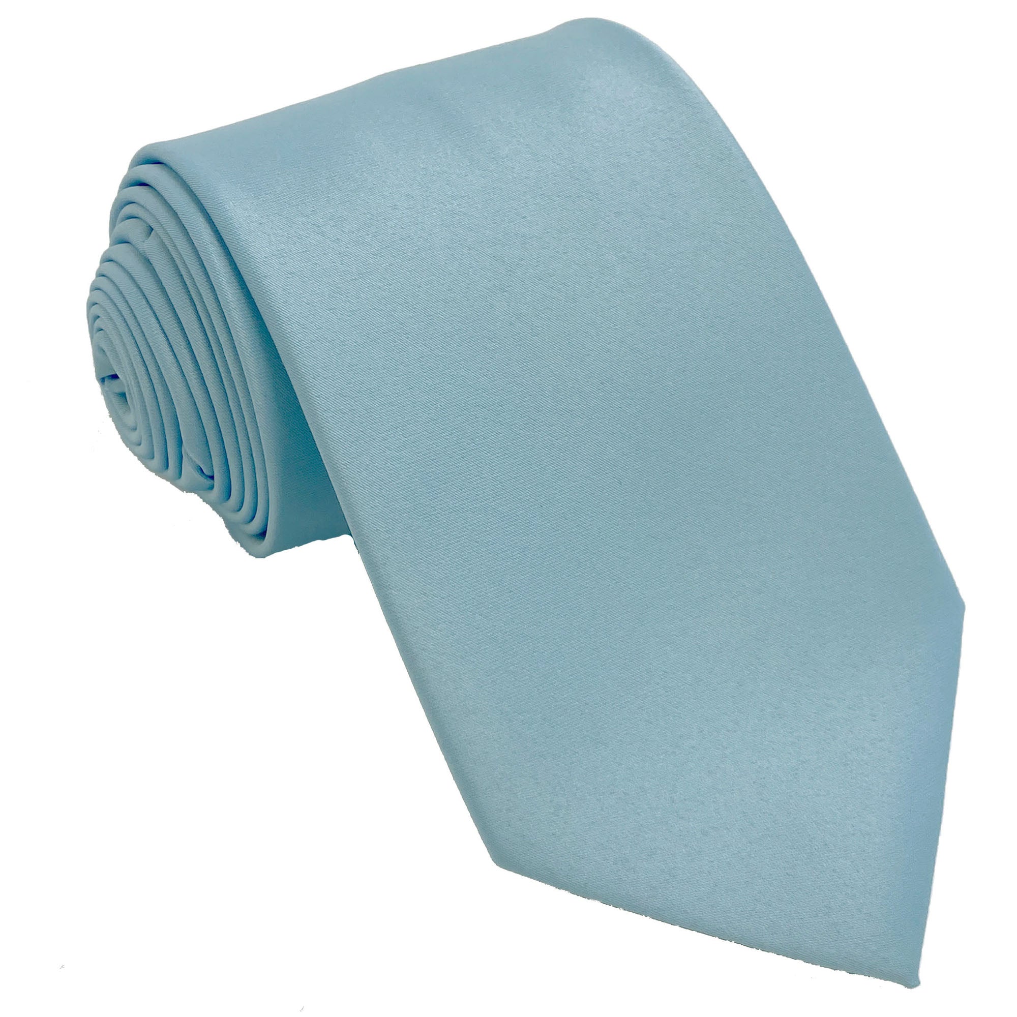 Men's Blue satin self-tie necktie