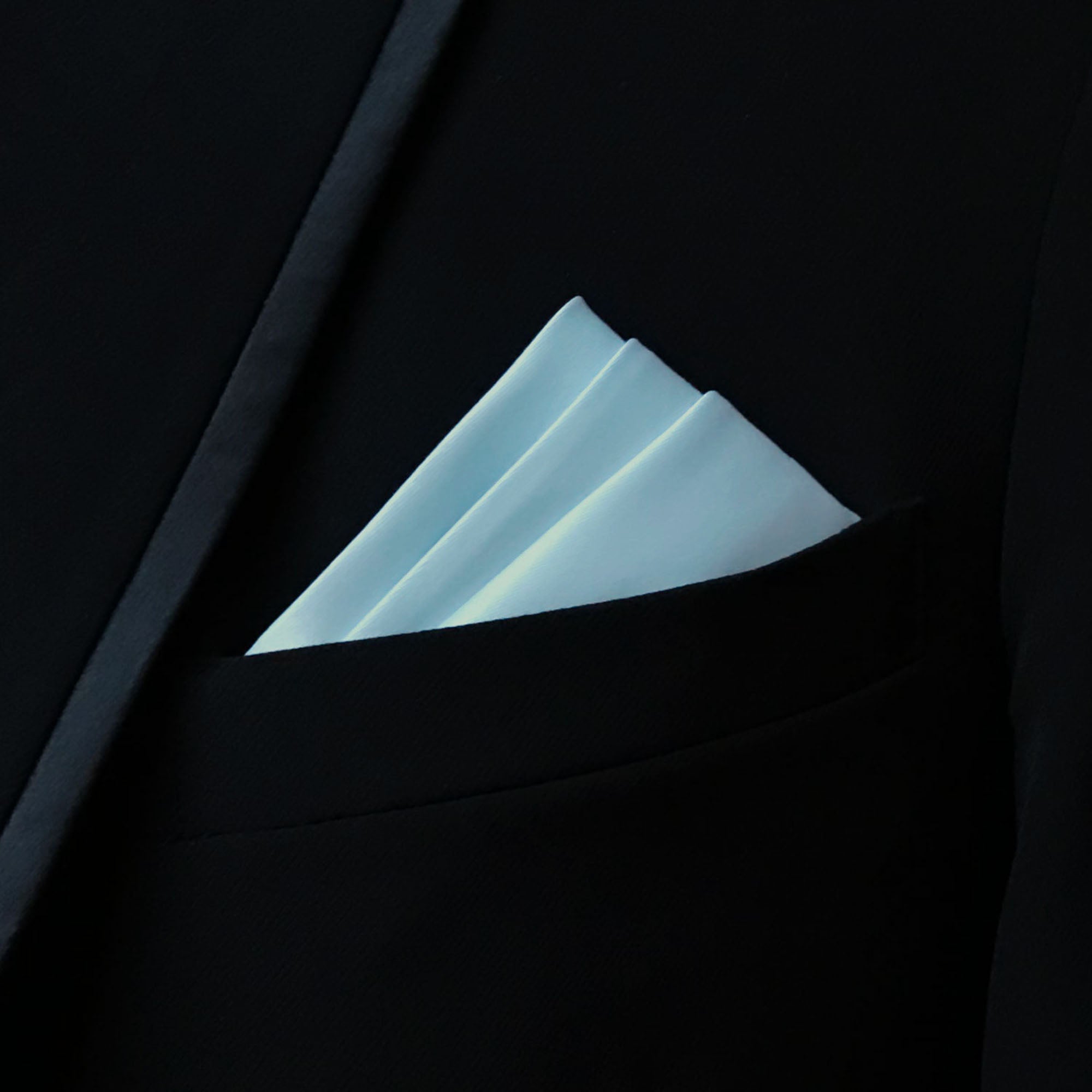 Men's Blue Solid Satin Pocket Square