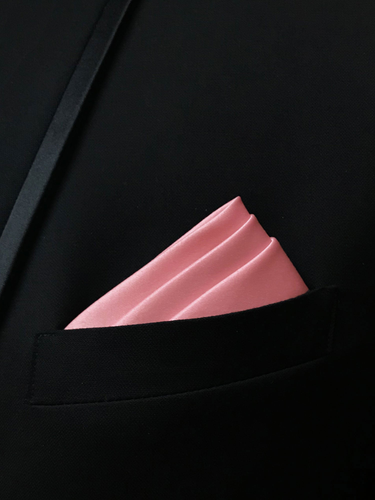 Men's Bubble Gum Solid Satin Pocket Square