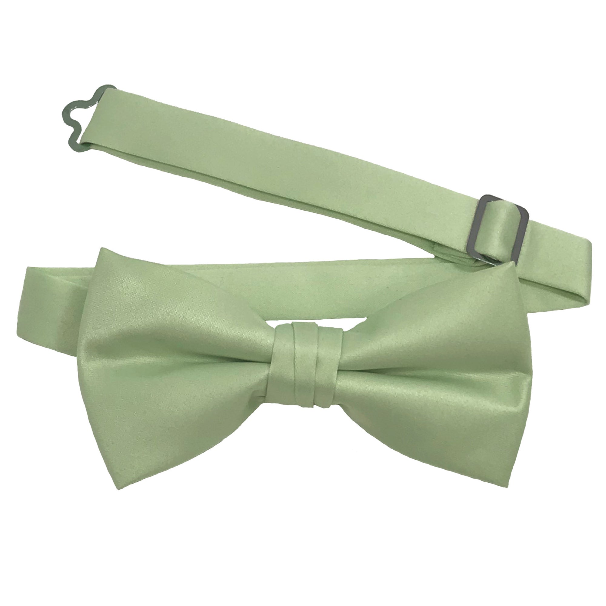 Men's Celery solid satin pre-tied bow tie