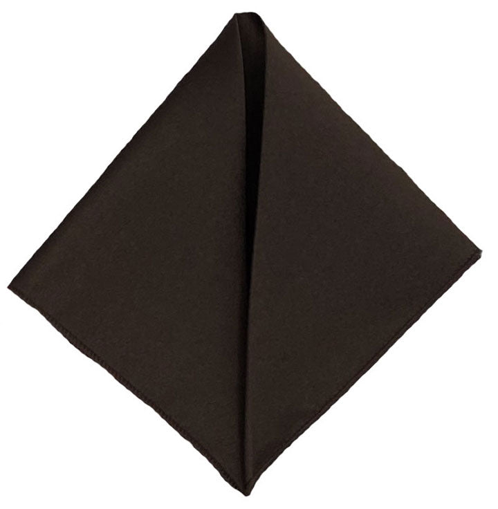 Men's Chocolate Solid Satin Pocket Square