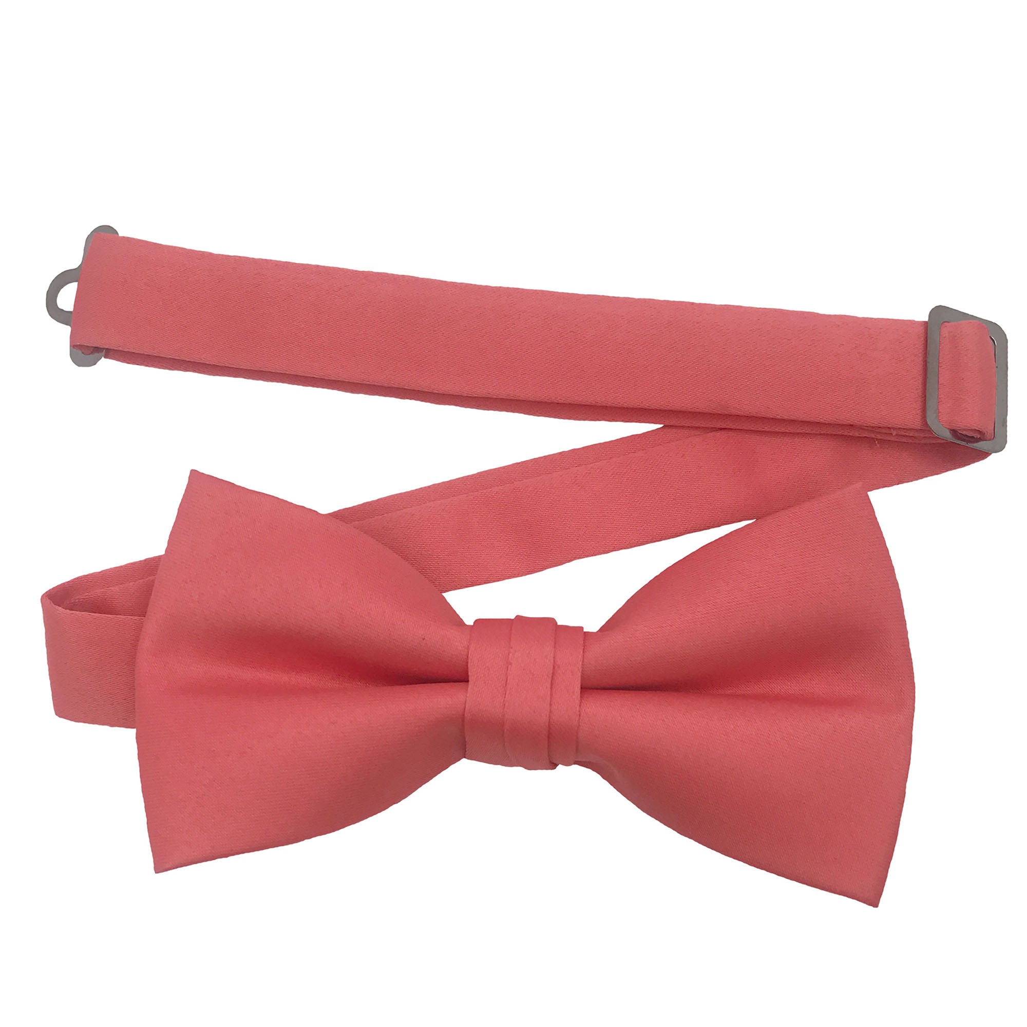 Men's Coral solid satin pre-tied bow tie
