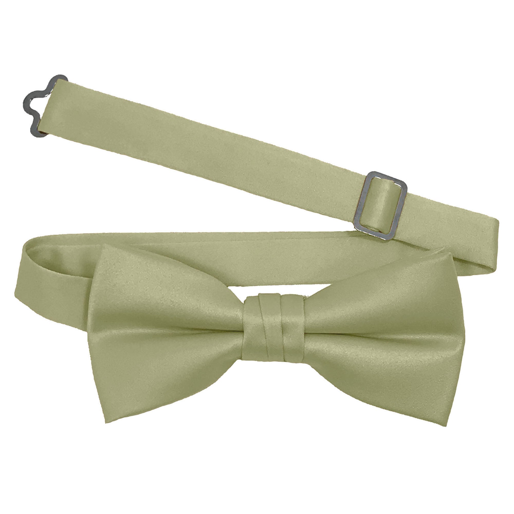 Men's Dusty Sage solid satin pre-tied bow tie