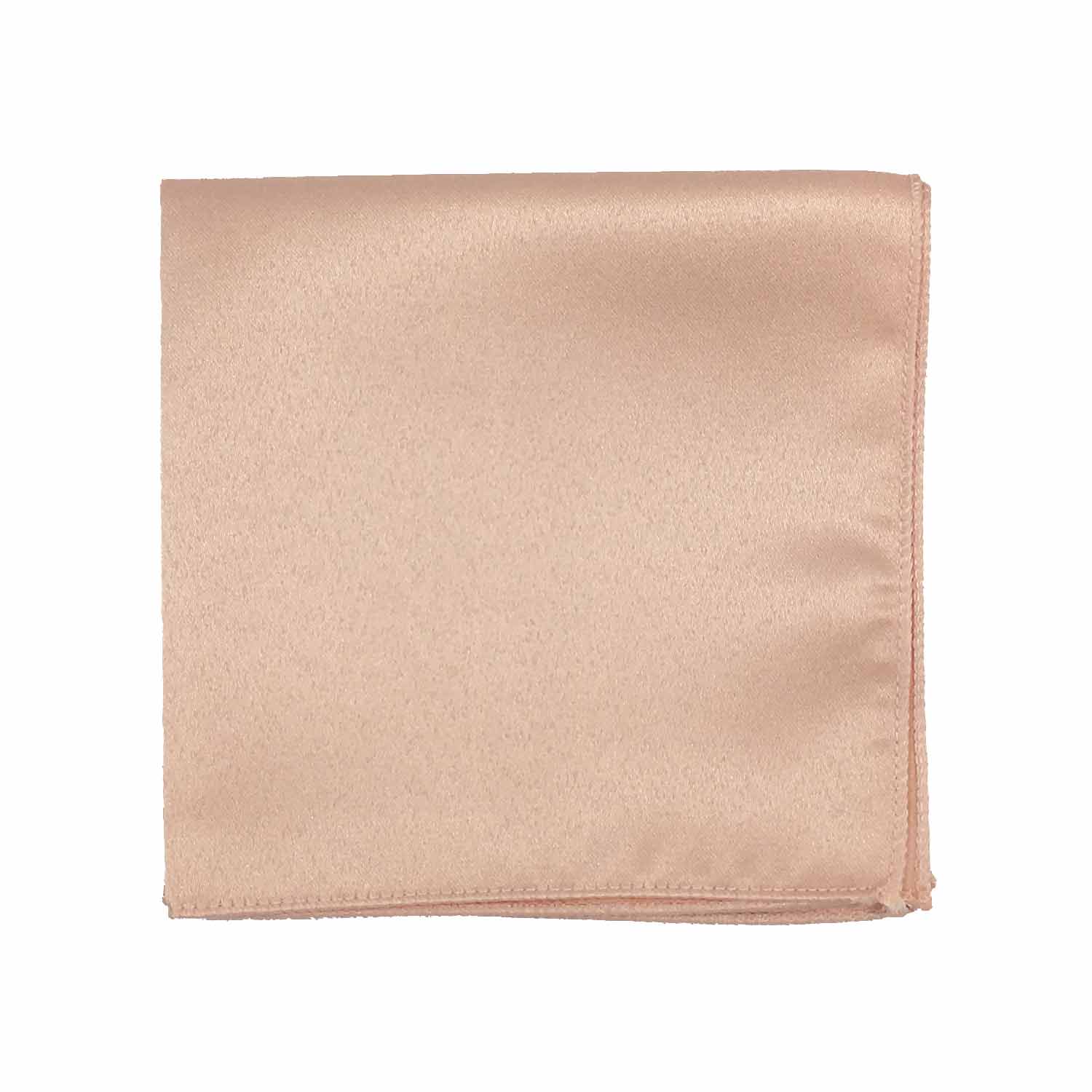 Men's Light Peach Solid Satin Pocket Square