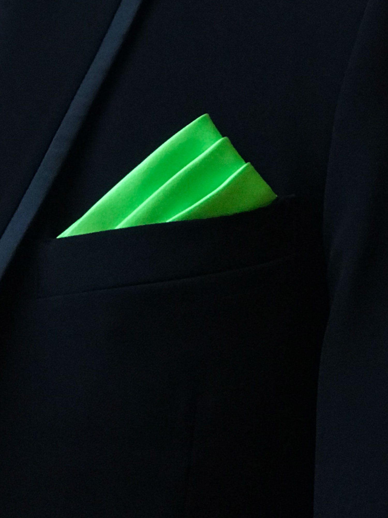 Men's Lime Solid Satin Pocket Square