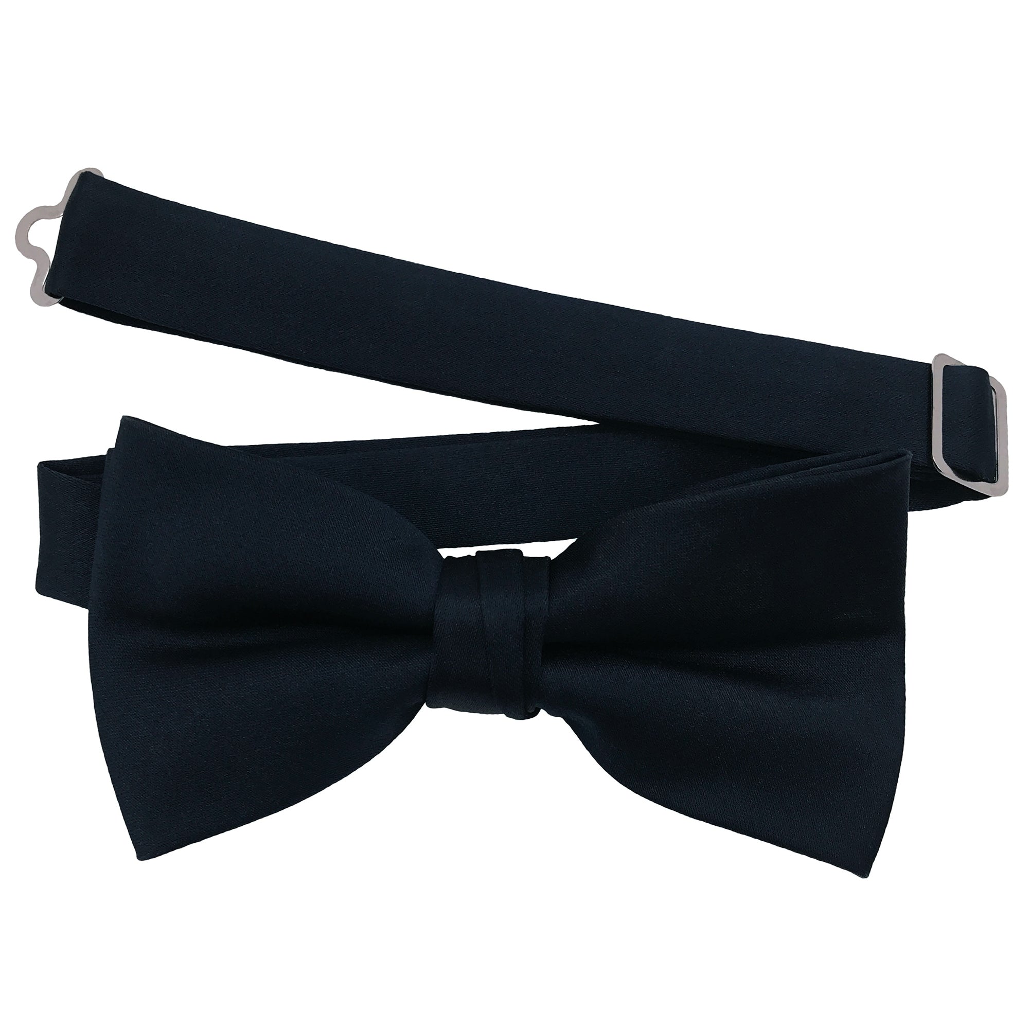 Men's Midnight Blue solid satin pre-tied bow tie