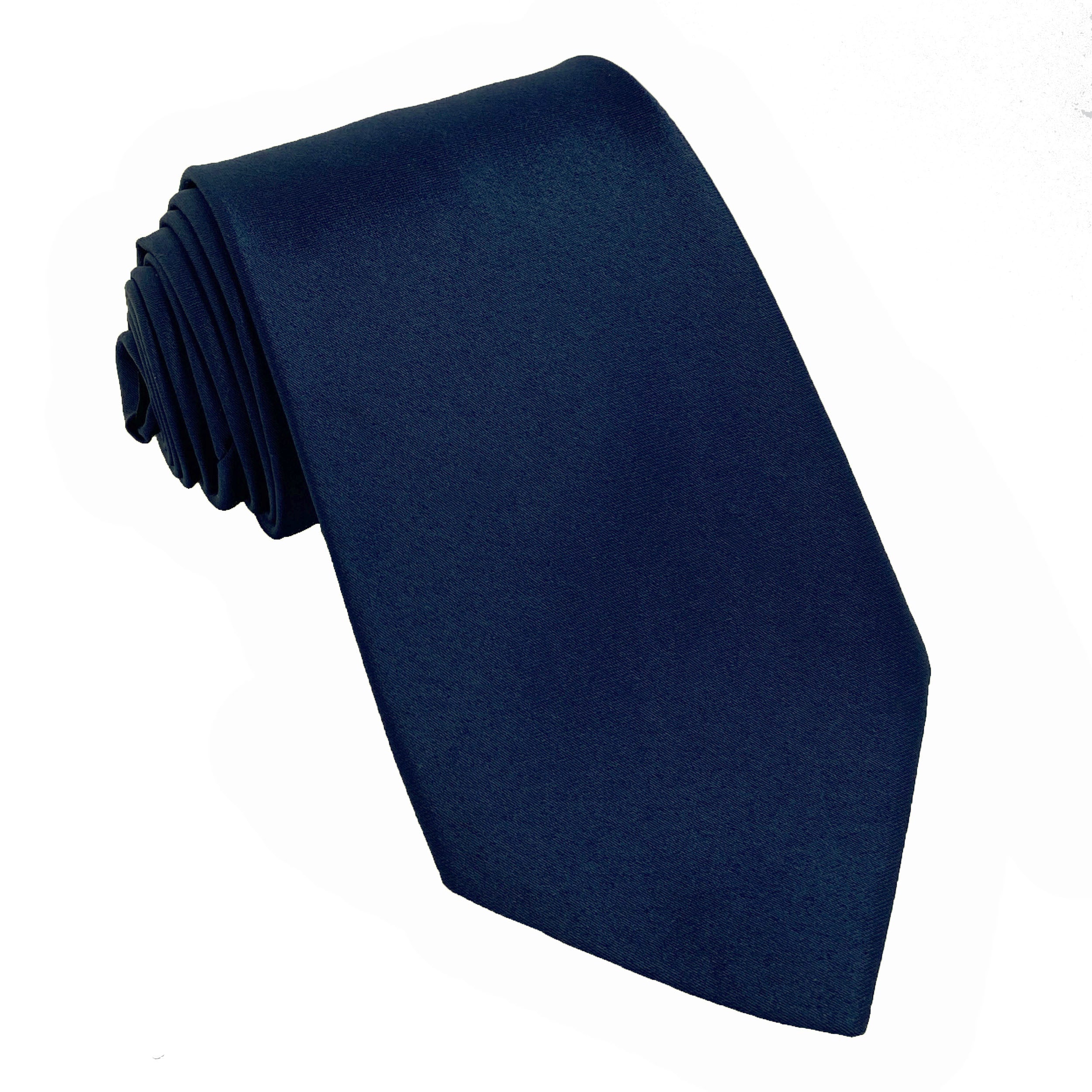 Men's Navy satin self-tie necktie