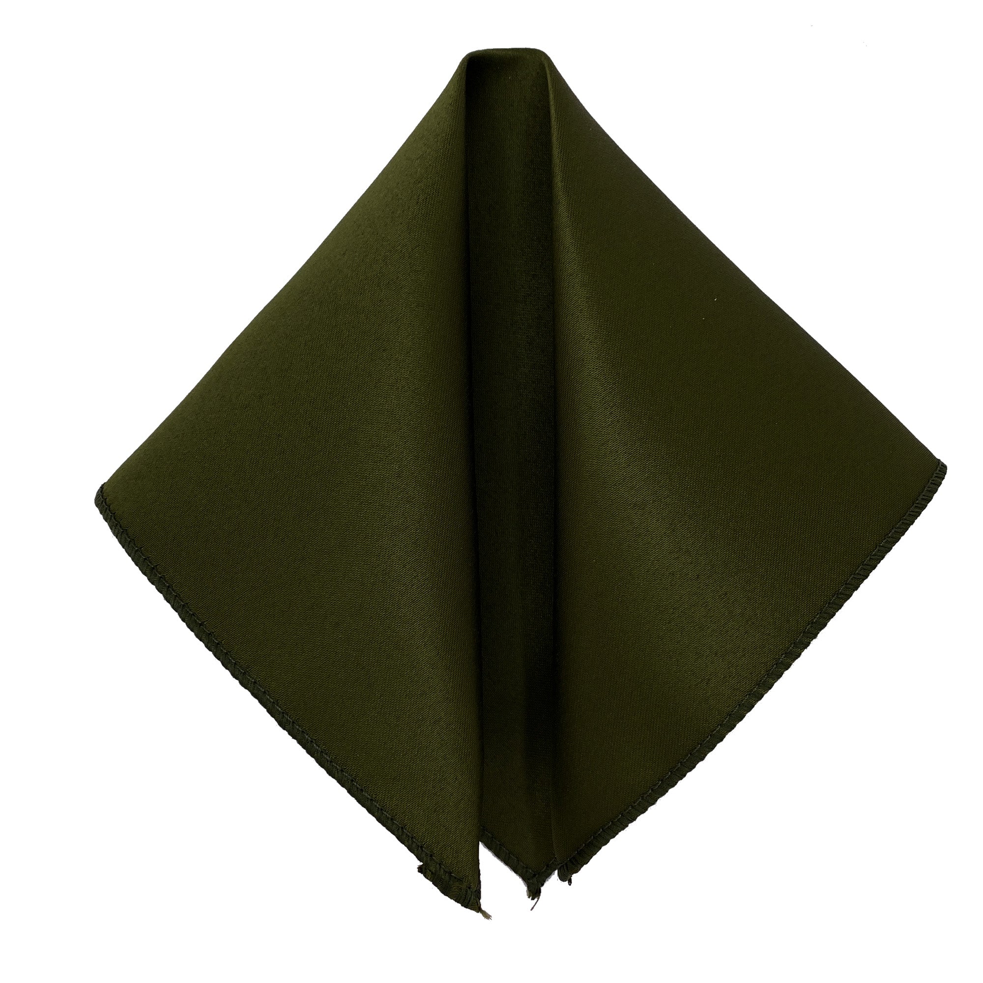 Men's Olive Solid Satin Pocket Square