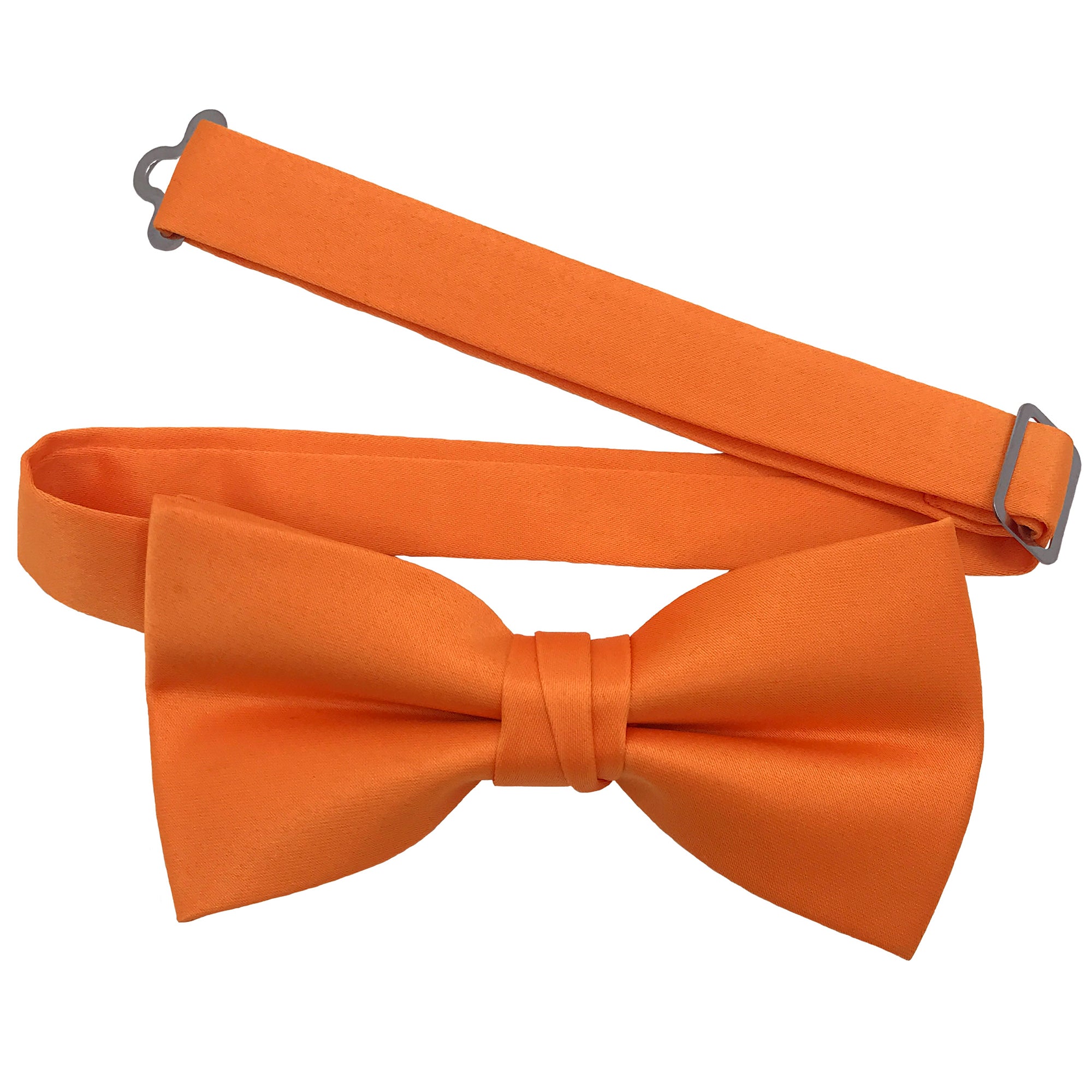 Men's Orange solid satin pre-tied bow tie